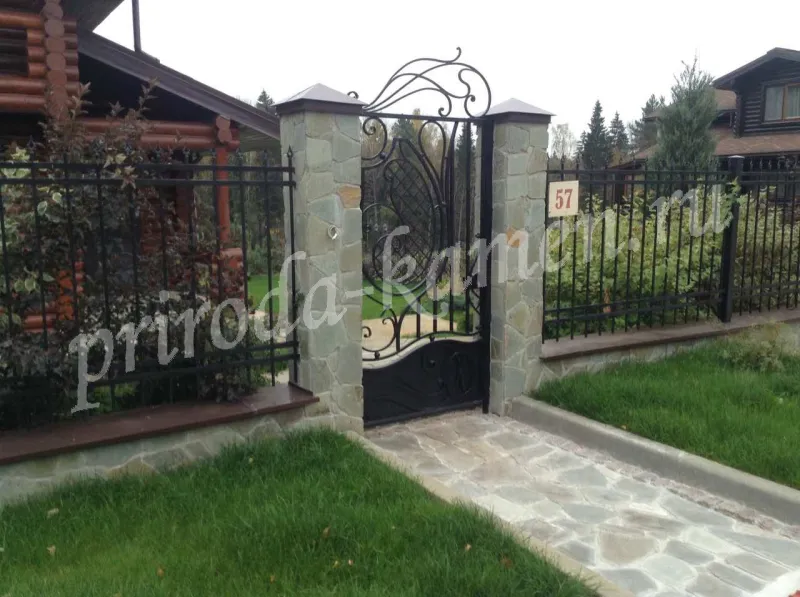 Плитняк златолит «серо-зеленый (серебристый)»