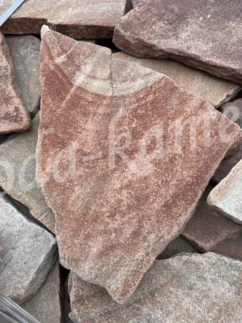 Галтованный плитняк песчаник «бело-малиновый»